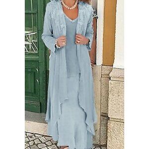 Lan Ting Blue Formal Dress with Jacket